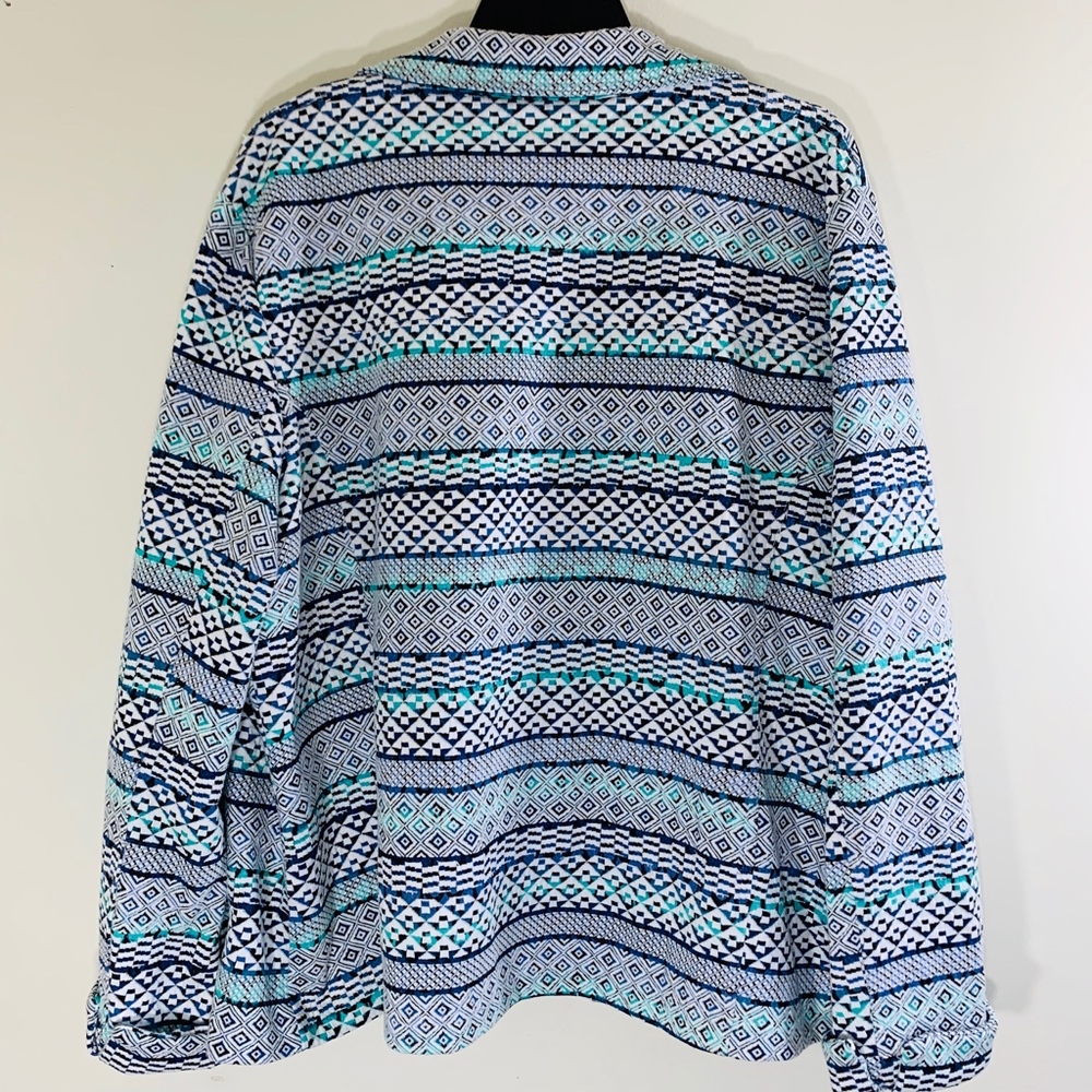 Erin London Patterned Three-Buttoned Blazer; XL - Picture 2 of 6
